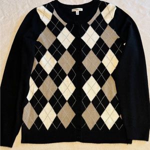 Croft & Barrow Small Argyle Cardigan Neutral Palette